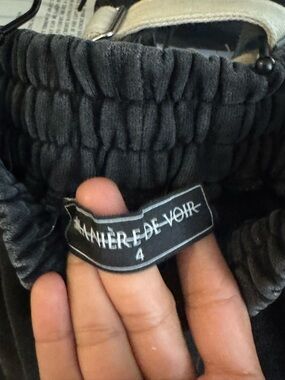 Manière De Voir Black Elastic Waist Skirt with Branded Patch